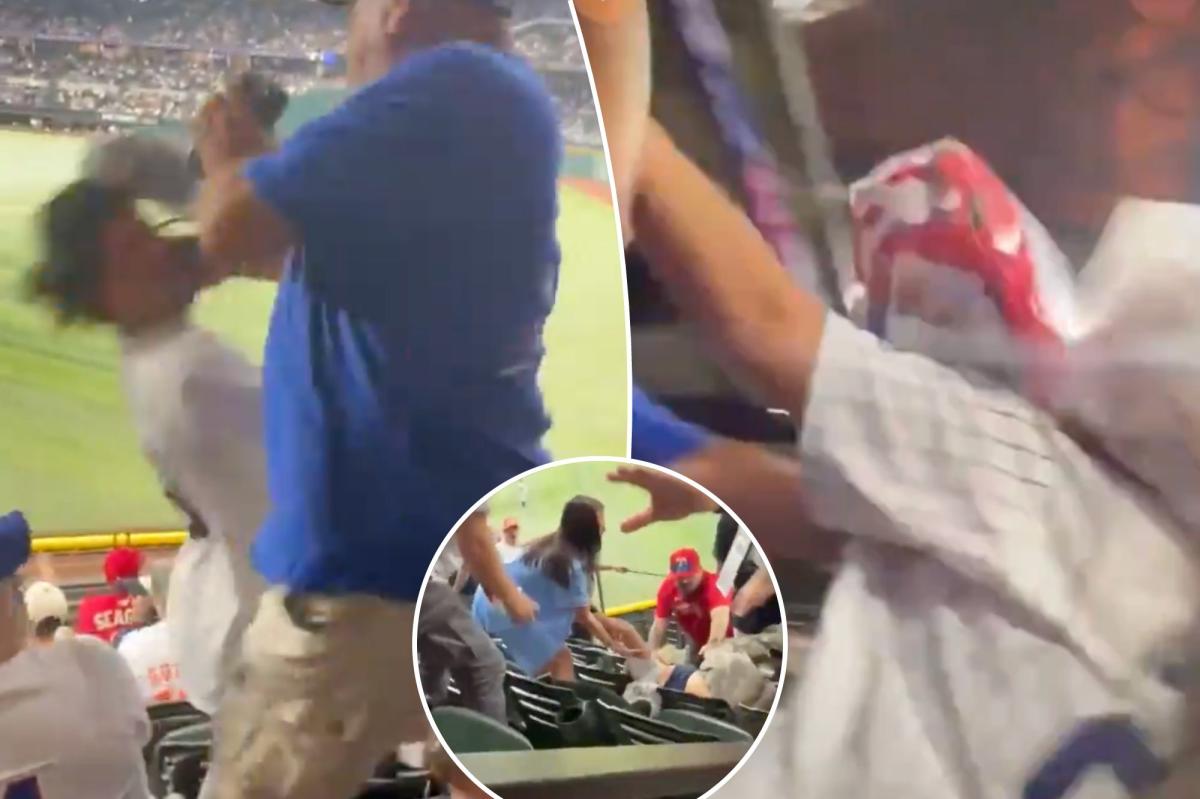 Taunting Yankees fan punched by Rangers fans, girlfriend thrown down steps