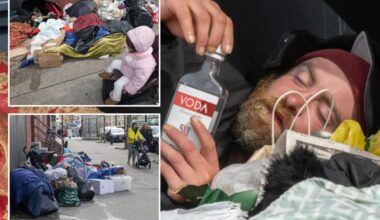 Boozy homeless honeymooners have sex on street in Mamdani's beloved Astoria -- and cops can't stop them