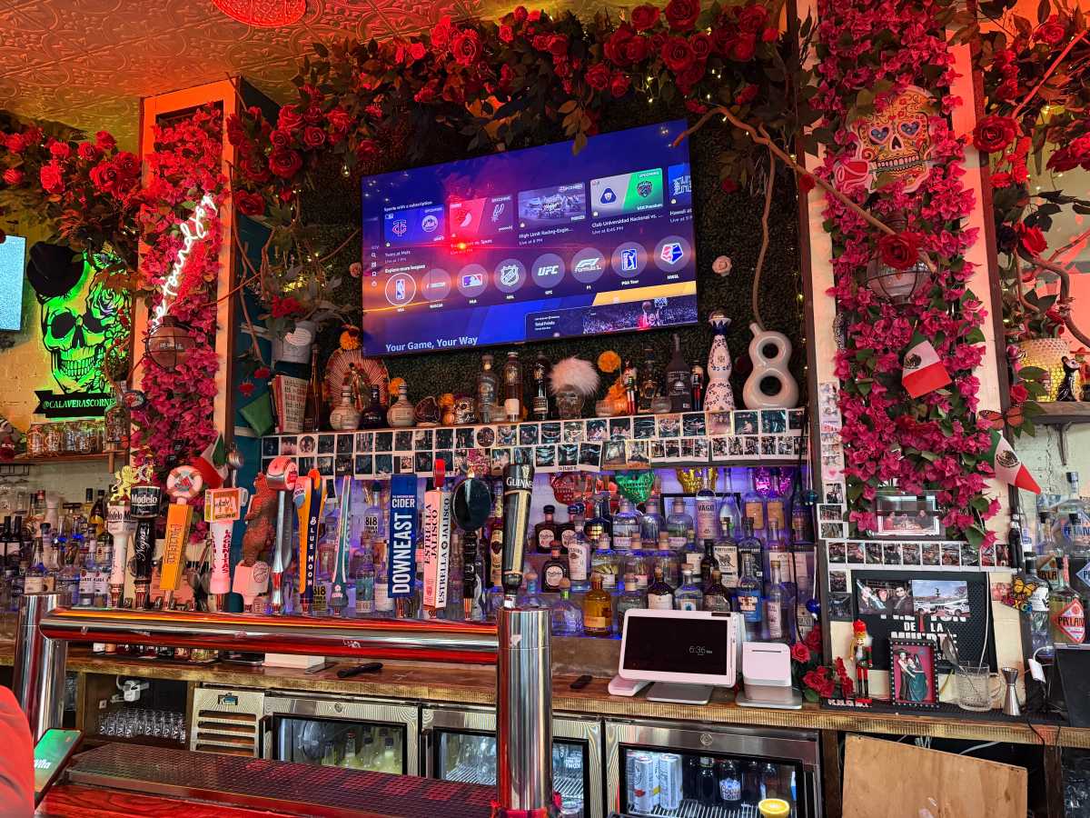 The bar at Calaveras Corner.