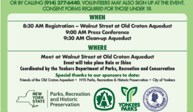 Yonkers Mayor Spano & City Parks Department to Host Arbor Day Tree Planting & Old Aqueduct Clean Up April 24 & 25