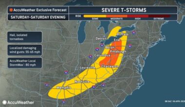 Severe weather, tornado risk on Saturday from New York to Tennessee