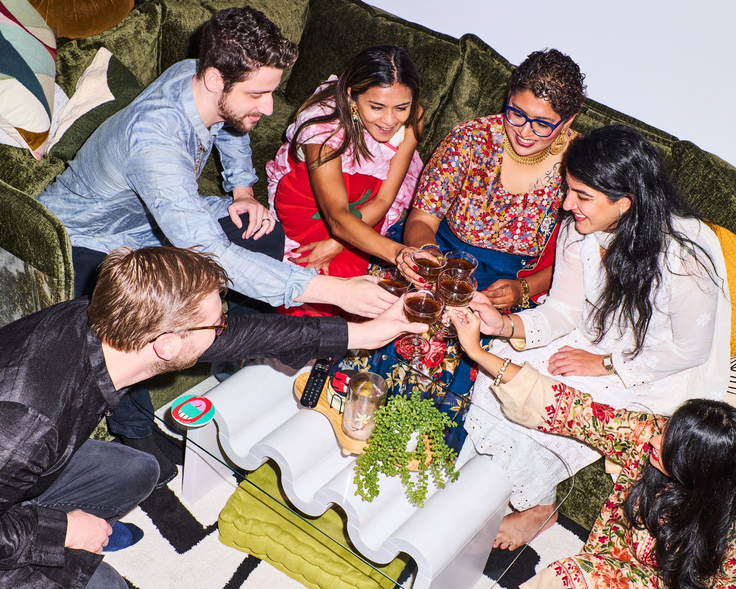 Clinking glasses to celebrate Bengali New Year