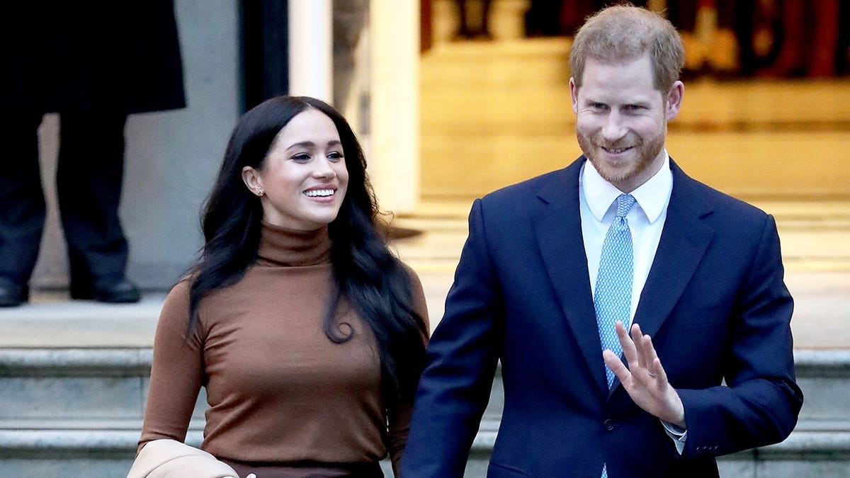 Prince Harry and Meghan Markle departing Canada House in London