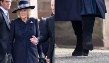 King Charles III and Queen Camilla departing after the Royal Maundy Service at St. Asaph Cathedral on Thursday in St. Asaph, Wales.