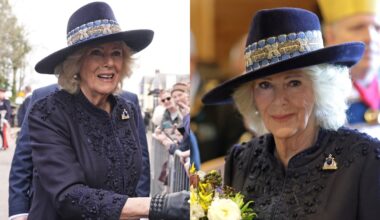 Queen Camilla wears Christian Dior for Royal Maundy Service at St Asaph Cathedral on April 2 in St Asaph, Wales.