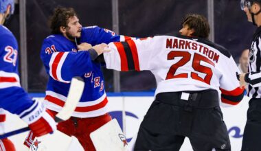 Goalies Markstrom, Shesterkin drop gloves in Devils-Rangers