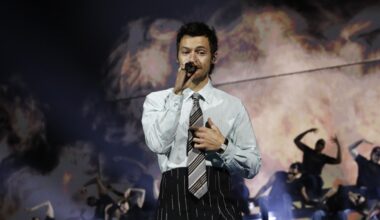 Harry Styles performs on stage during The BRIT Awards 2026.