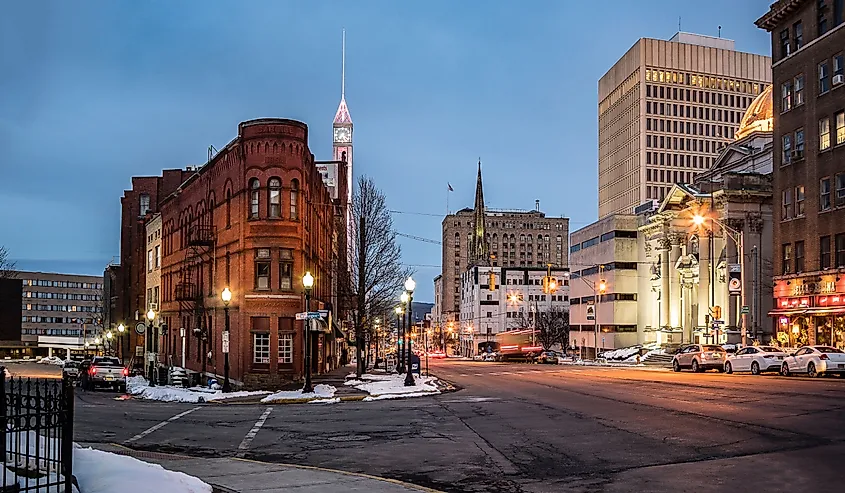 Historic Building in Lower Genesee Street Historic District in downtown Utica. 
