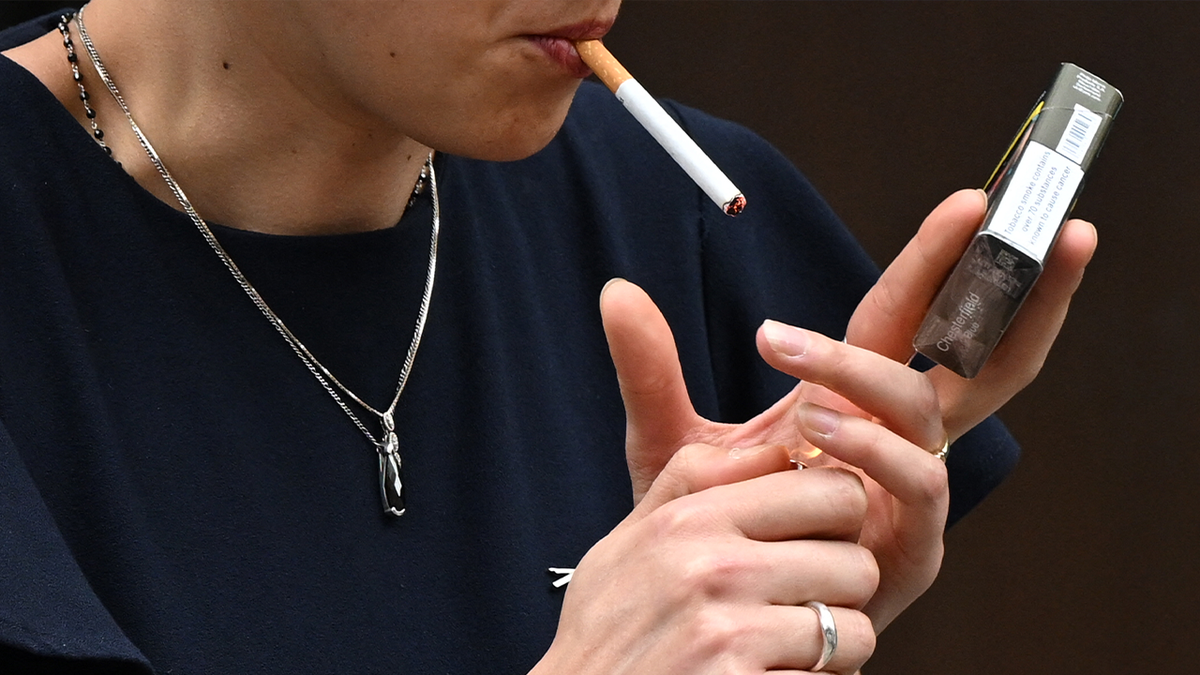 person seen smoking up close