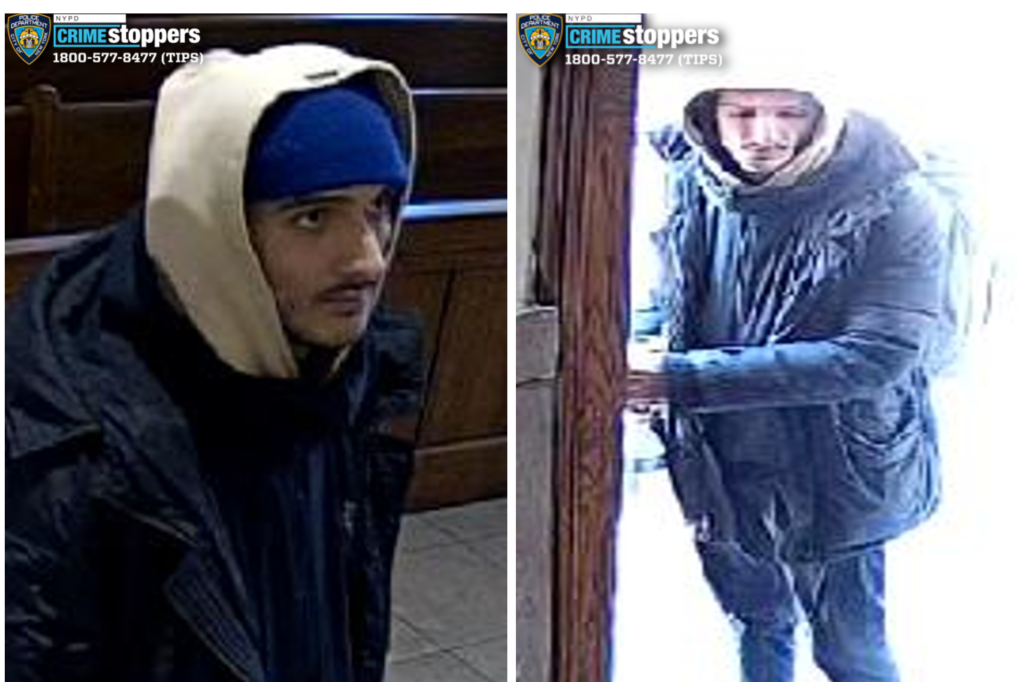 Man desecrates baptismal font, pilfers donation box at Queens catholic church