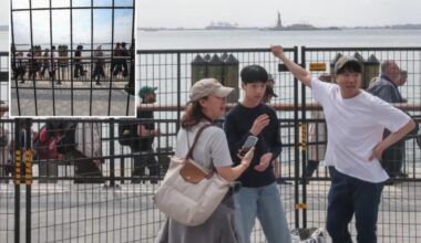 NYC's Battery Park loses views of Statue of Liberty due to sprawling fence