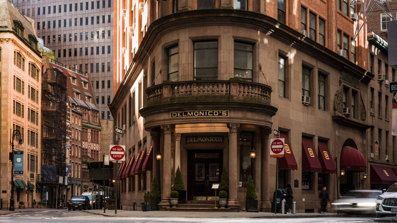 The outside of Delmonico's in New York City