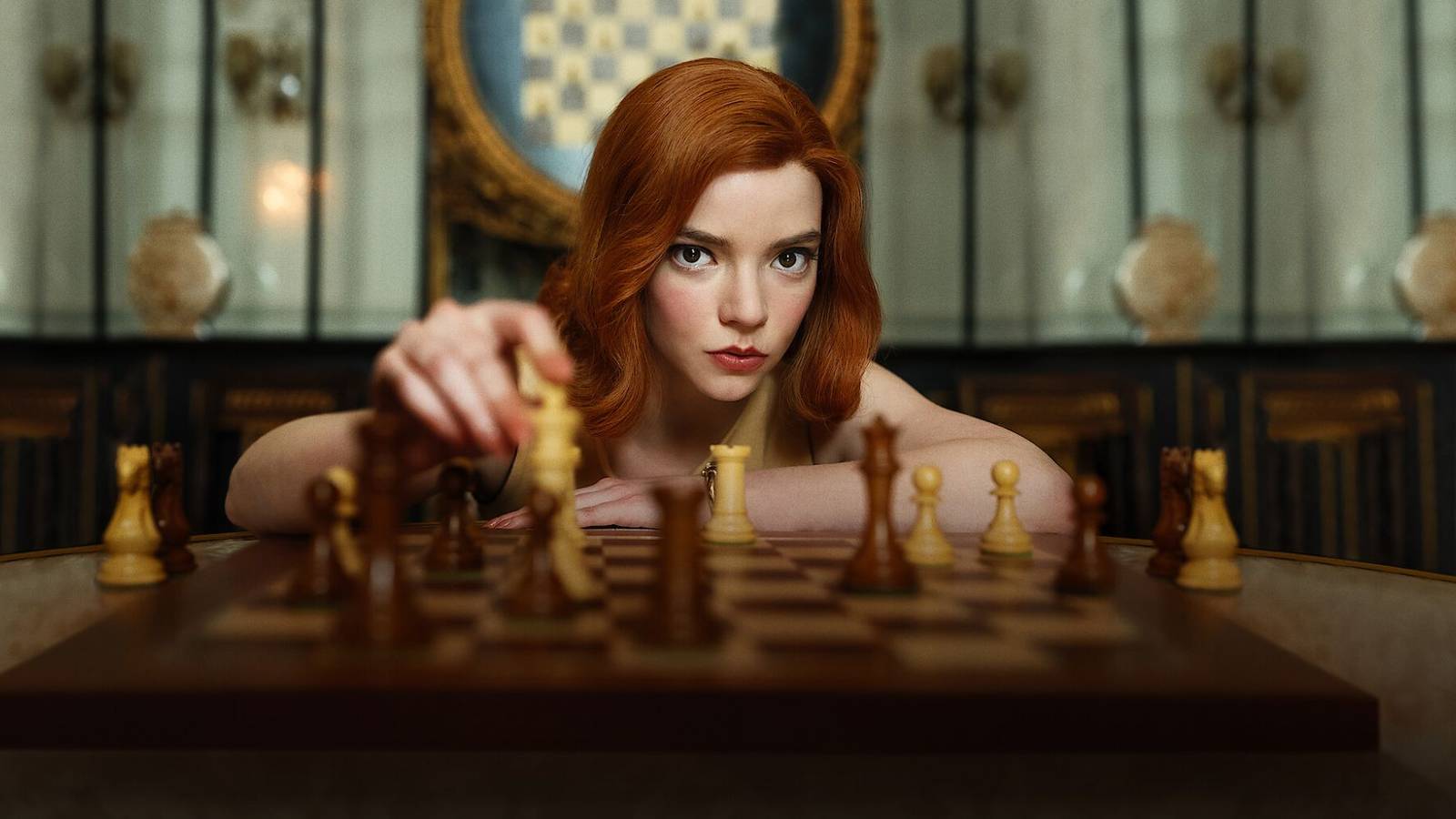 A promotional image of Anya Taylor-Joy in 'The Queen's Gambit'