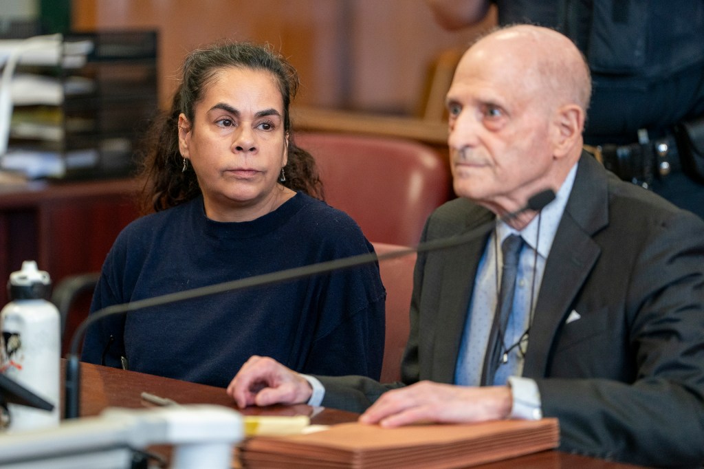 Rosalind Hernandez at her trial for allegedly stealing from a 100-year-old resident.