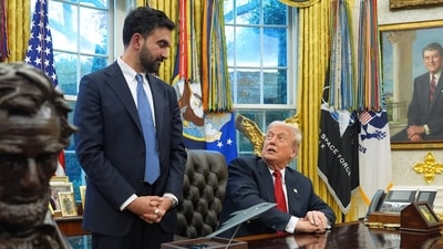 President Donald Trump talks after meeting with New York City Mayor-elect Zohran Mamdani in the Oval Office of the White House, Friday, Nov 21 (AP)