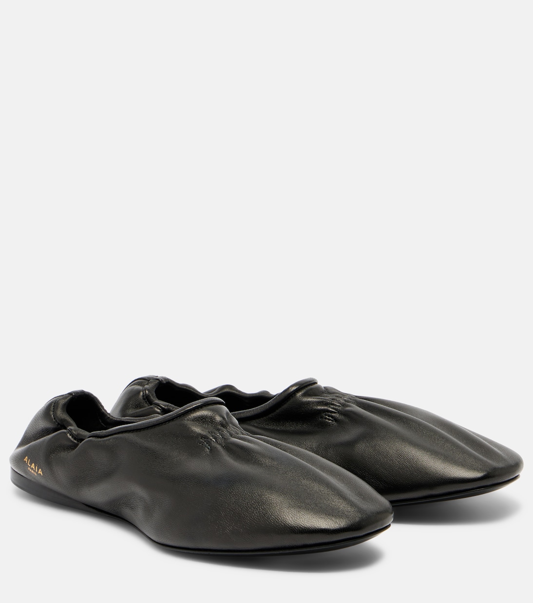 Leather Ballet Flats in Black - Alaia