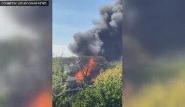 Crews battle large fire in Union City, New Jersey