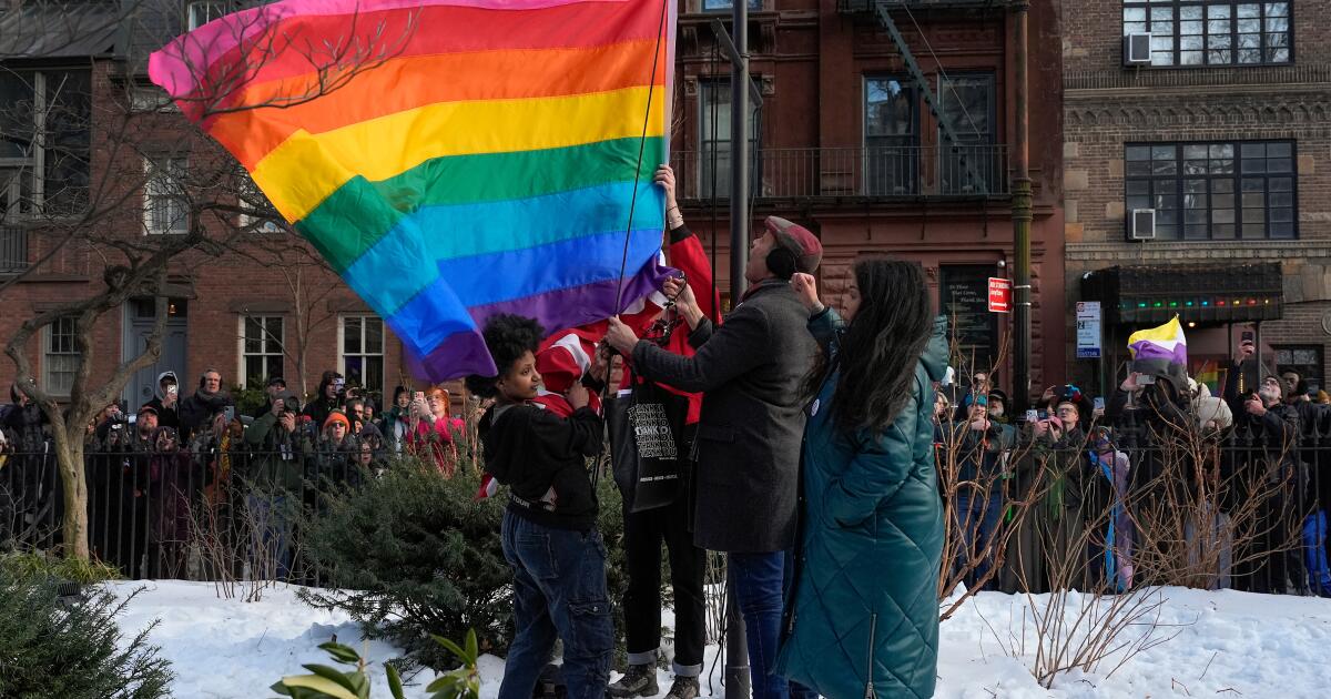 Trump administration agrees to keep flying rainbow Pride flag at New York’s Stonewall monument