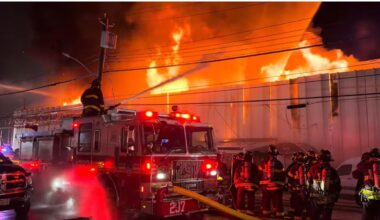 Queens lumberyard fire reaches five alarms as FDNY deploys 300 firefighters to battle blaze