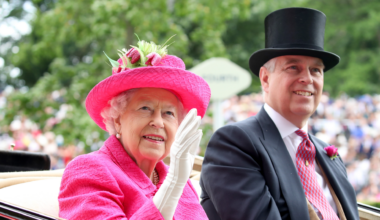 Prince Andrew and Queen Elizabeth in a carriage