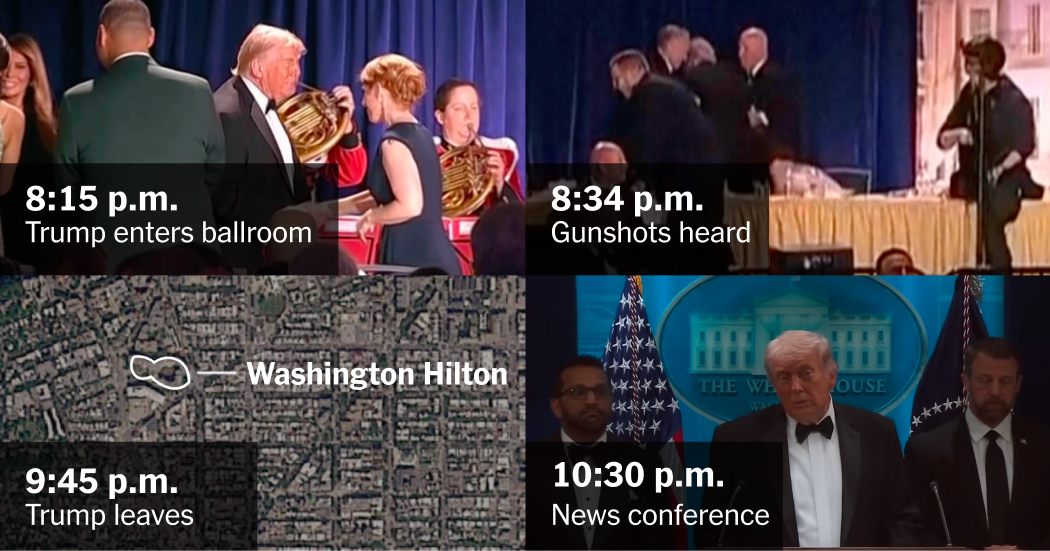 A Timeline of the Shooting at the White House Correspondents’ Dinner