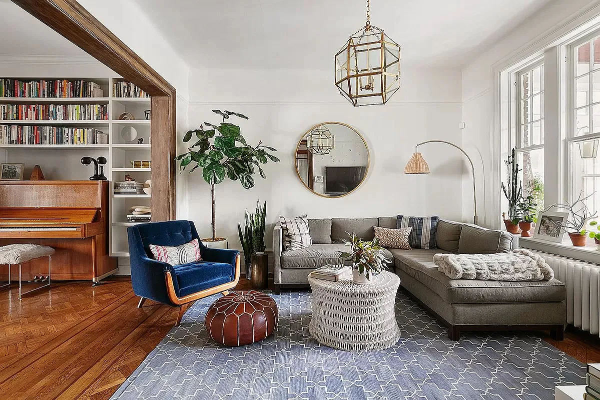 brooklyn - a living room with a wood floor