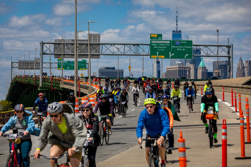 Cyclists from across all over the world participating in the Annual Five Boro Bike Tour on May 3, 2026 in New York City.