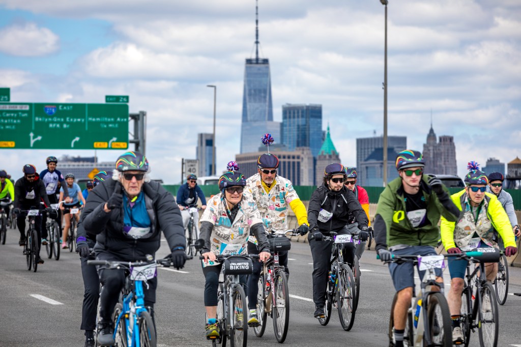 Cyclists from across all over the world participating in the Annual Five Boro Bike Tour on May 3, 2026 in New York City.