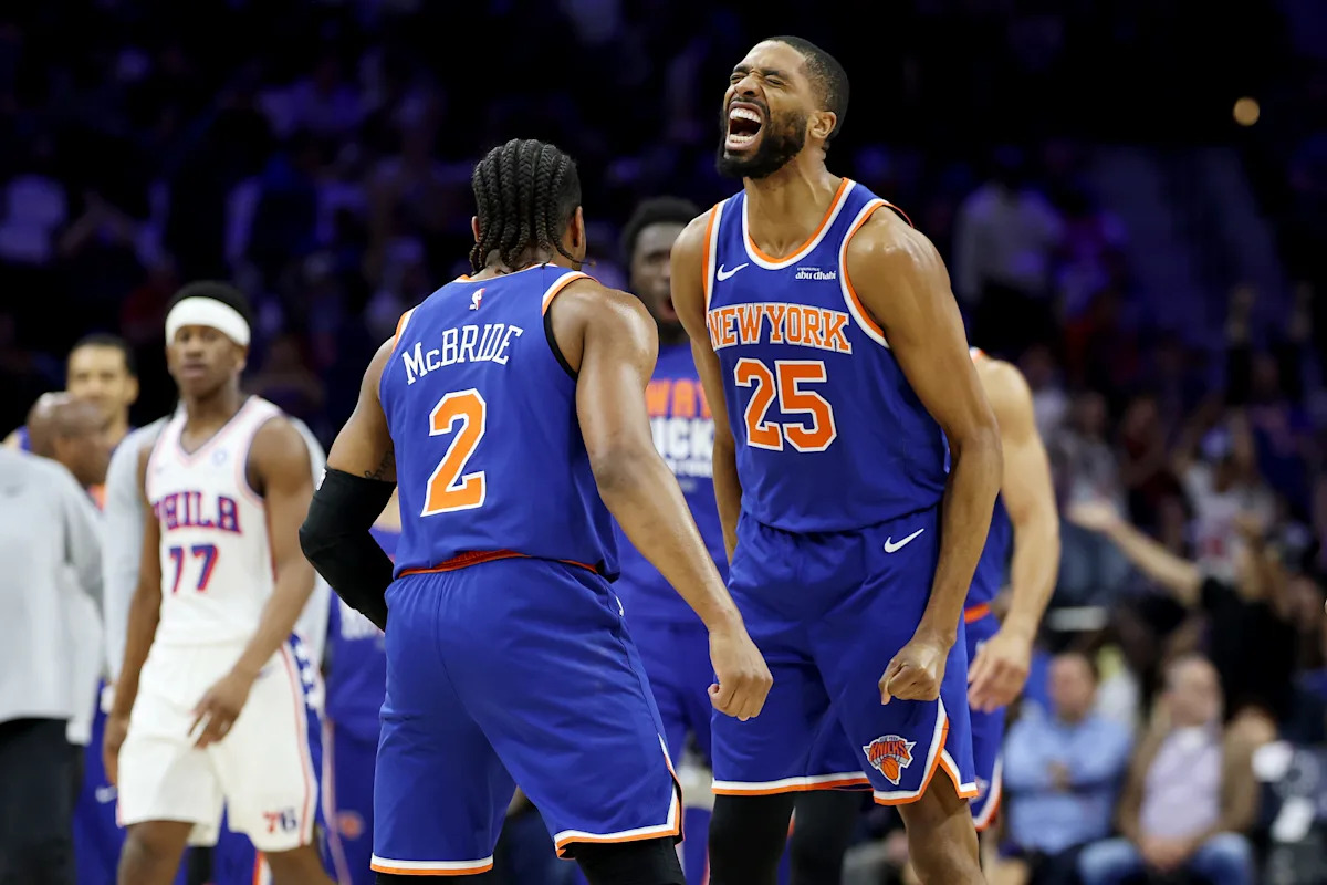 Knicks torch 76ers with record effort from 3, set team playoff record with 144 points to complete dominant sweep