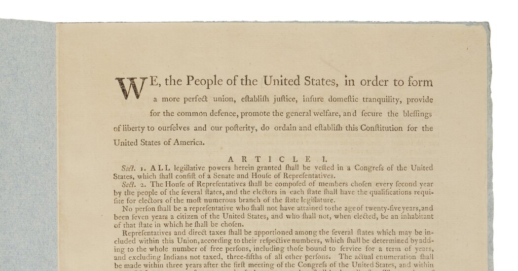 Ken Griffin Acquires Second Original Printing of the Constitution