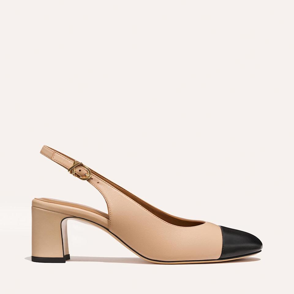 The Cluny Slingback - Dune and Black Nappa