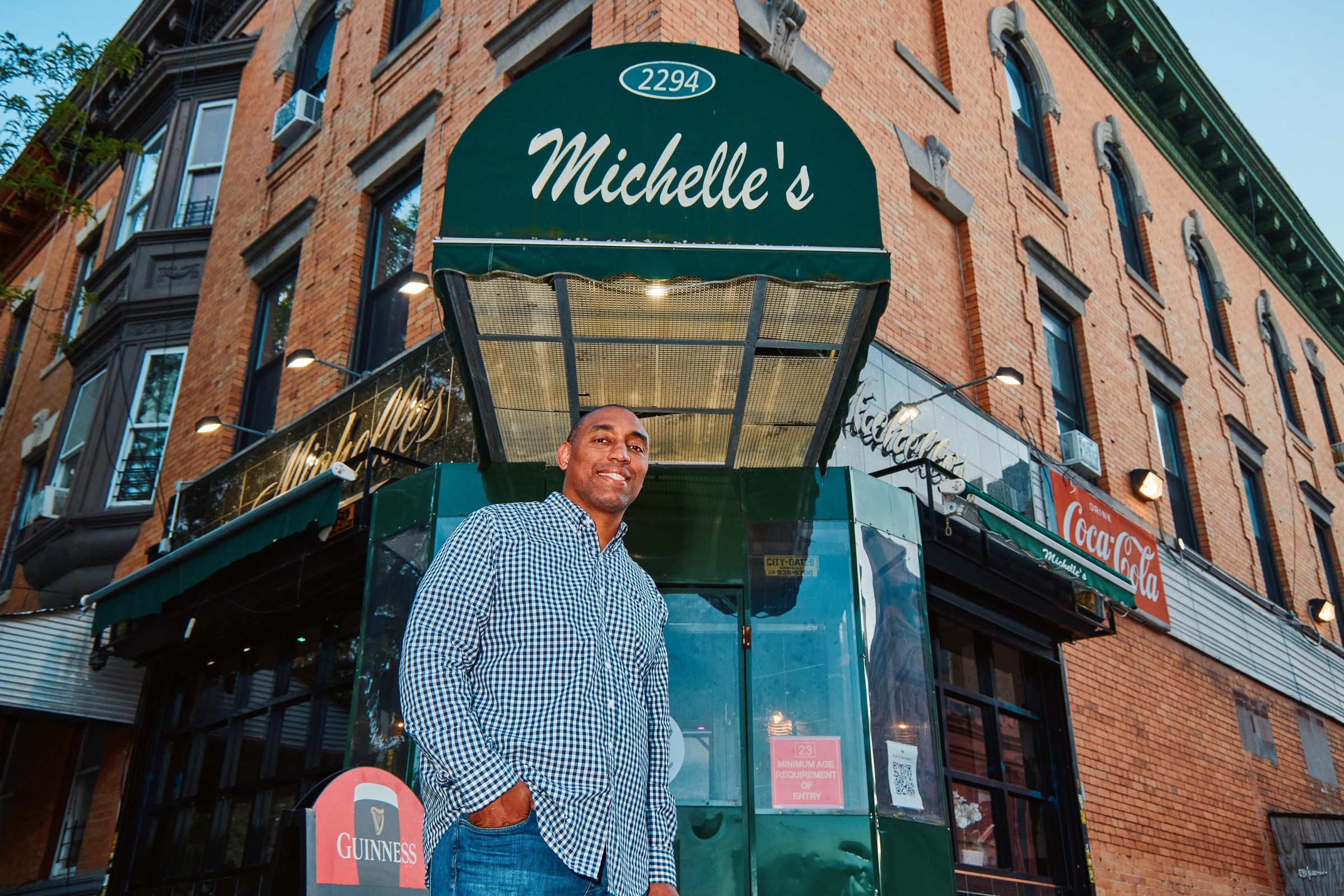 Sherwin Johnson III in front of Michelle’s.