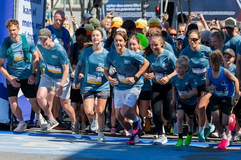 Princess Isabella of Denmark, Prince Vincent of Denmark and Princess Josephine of Denmark during The Royal Run
