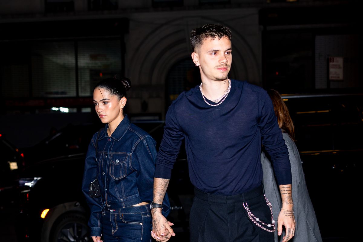 Romeo Beckham with girlfriend Kim Turnbull