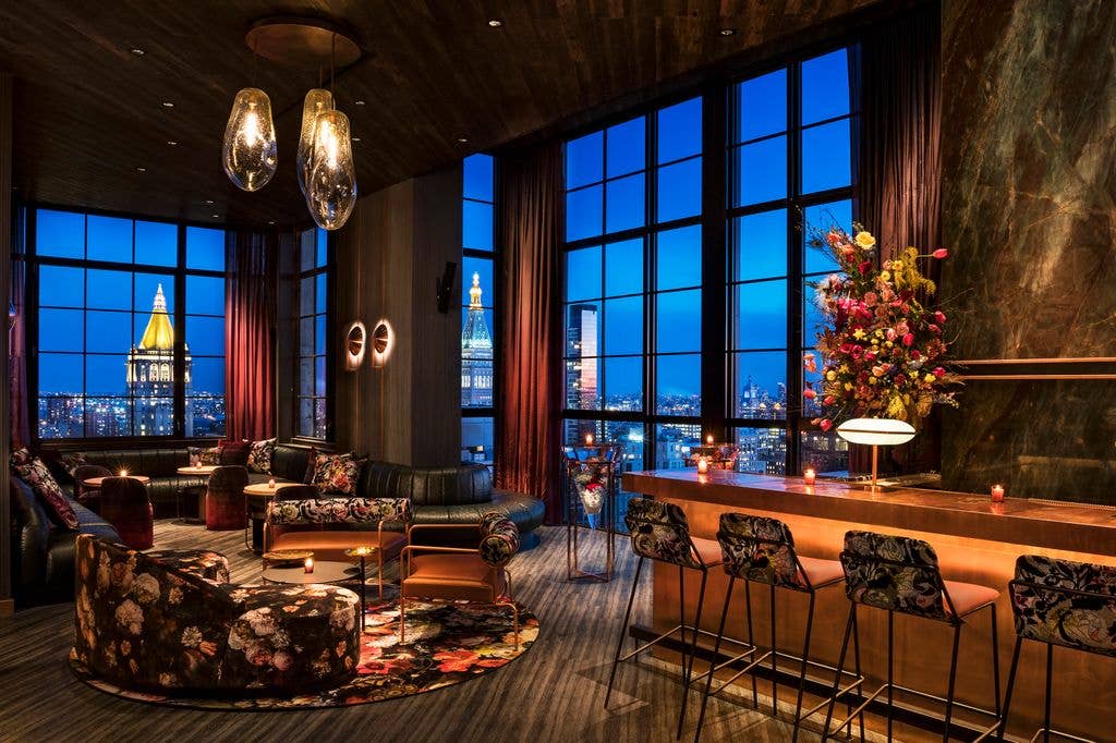 Sunset at the Fleur Room at Moxy Chelsea