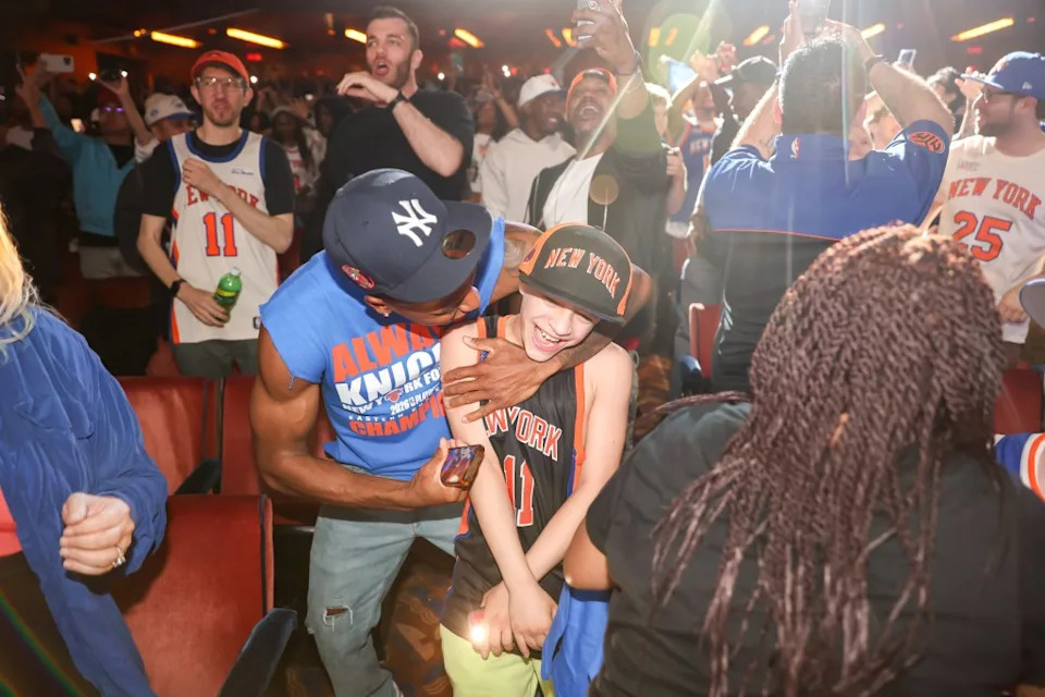Knicks fans celebrate during watch party. Michael Nagle for NY Post