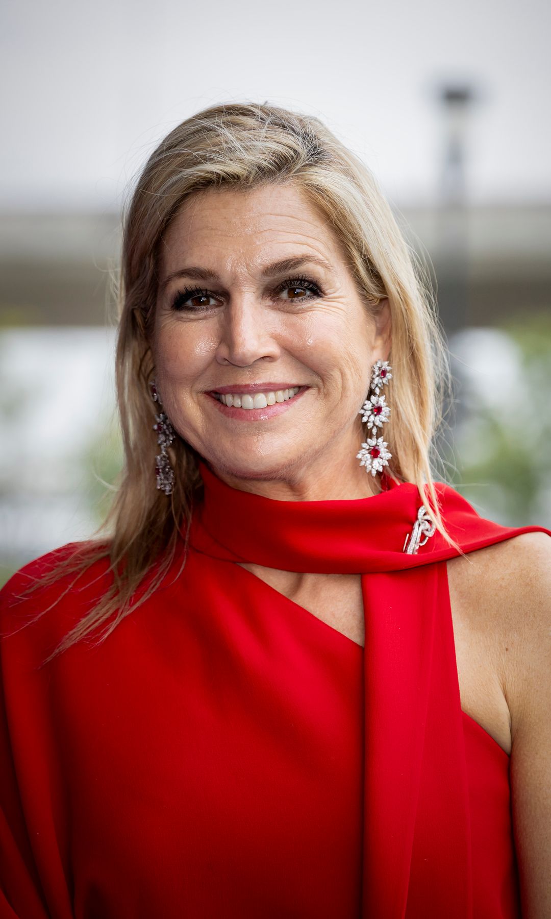 A closer look at the Queen's ruby earrings, which she's worn on previous occasions