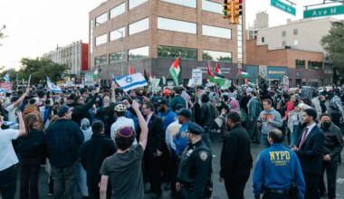 Anti-Israel protesters clash with Jews outside Brooklyn synagogue