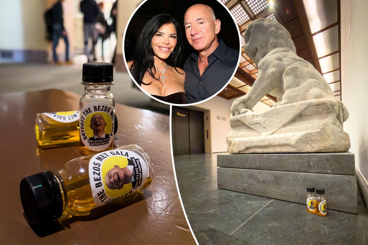 Met Gala urine bottle protest targets Jeff Bezos