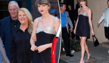 Taylor Swift wears little black Valentino dress for family dinner in NYC