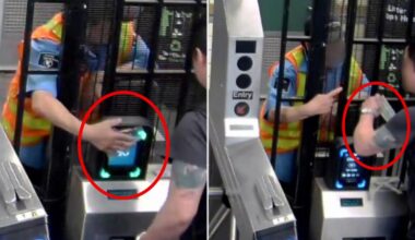 NYC subway guard hired to fight fare evasion is caught on camera taking cash to open gates
