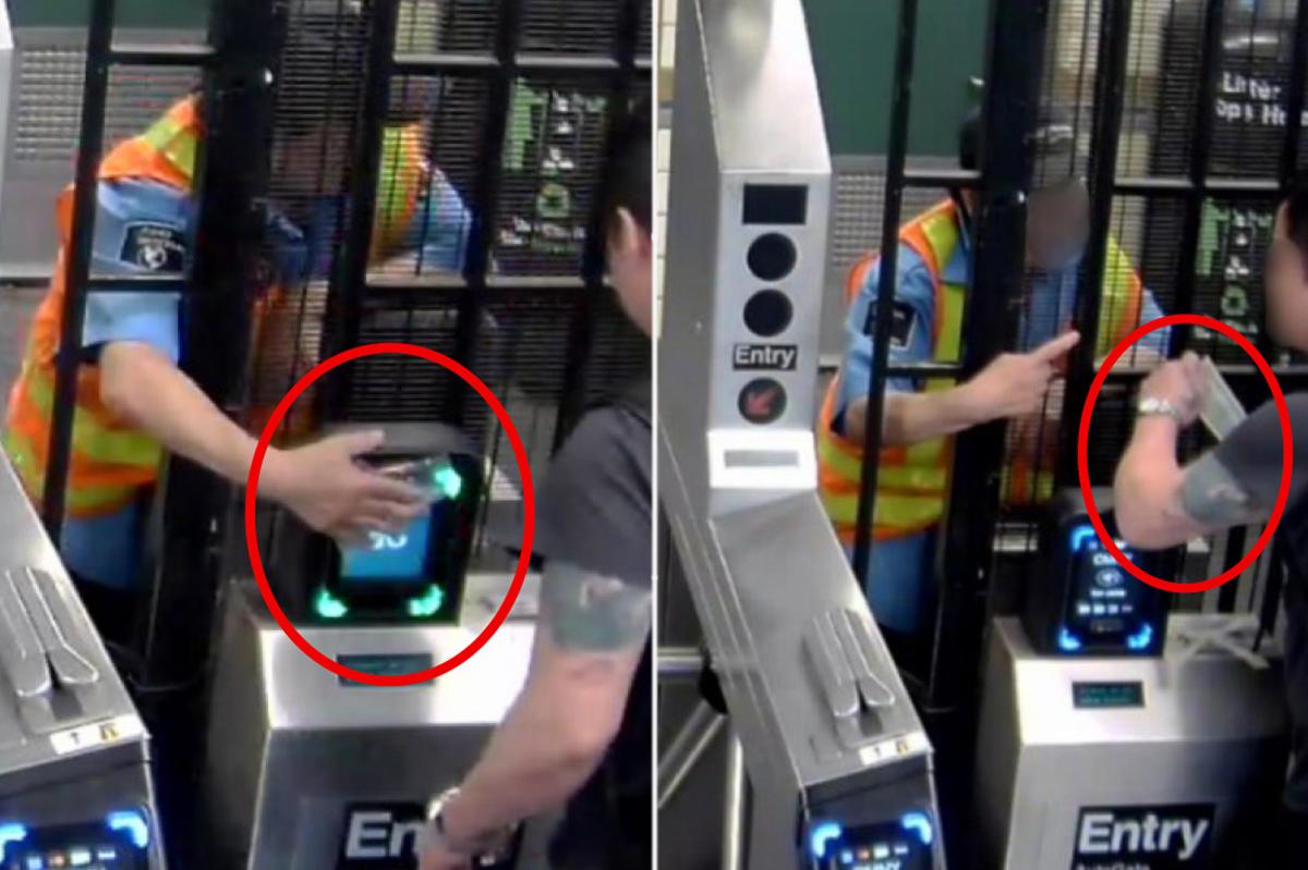 NYC subway guard hired to fight fare evasion is caught on camera taking cash to open gates