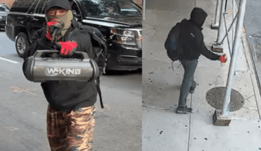 Masked weirdo with a microphone keeps vandalizing Polish consulate in NYC: cops