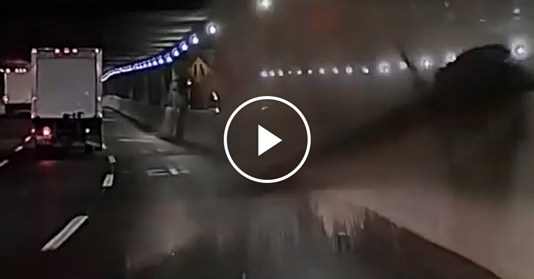 Debris Falls Onto Car on Busy New York City Highway