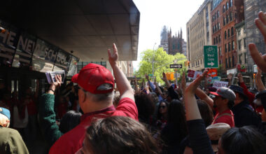 NYC academic unions demonstrate on May Day, as New School student workers press university