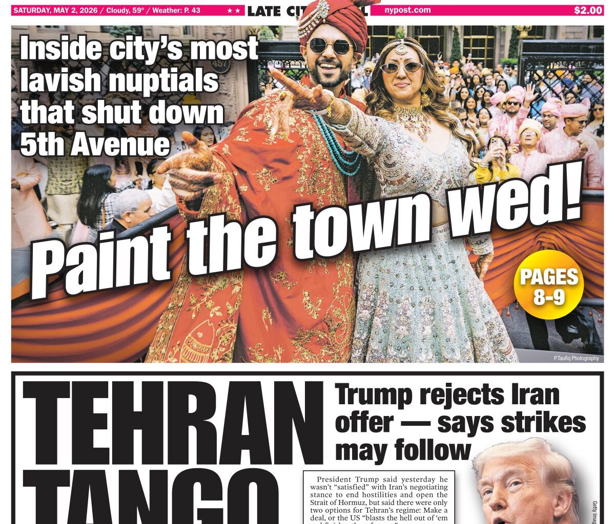 New York Post Cover for May 2, 2026