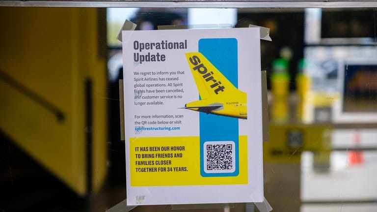A sign displayed at Terminal A on Sunday alerts visitors...