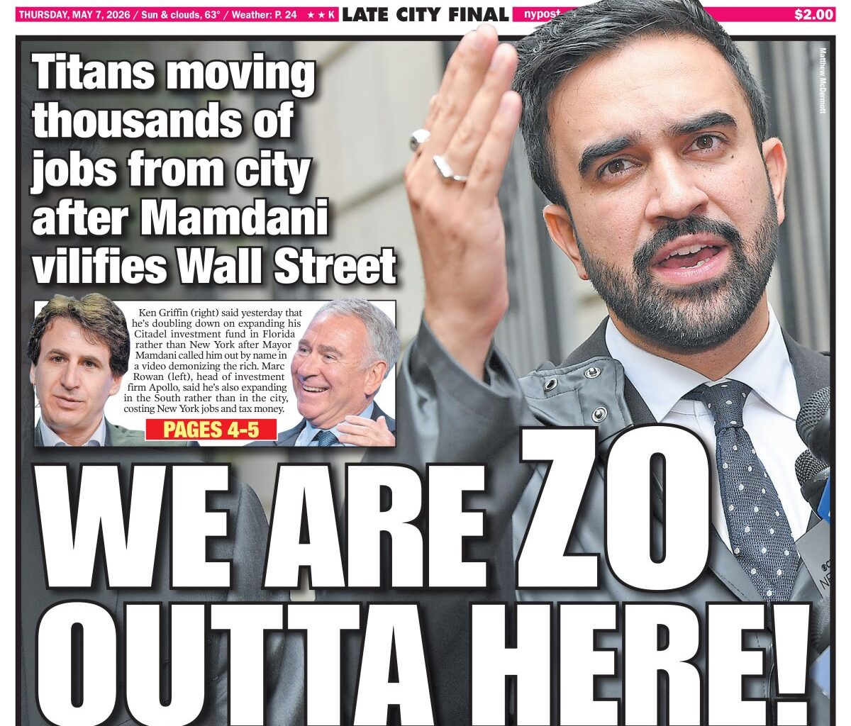 New York Post Cover for May 7, 2026