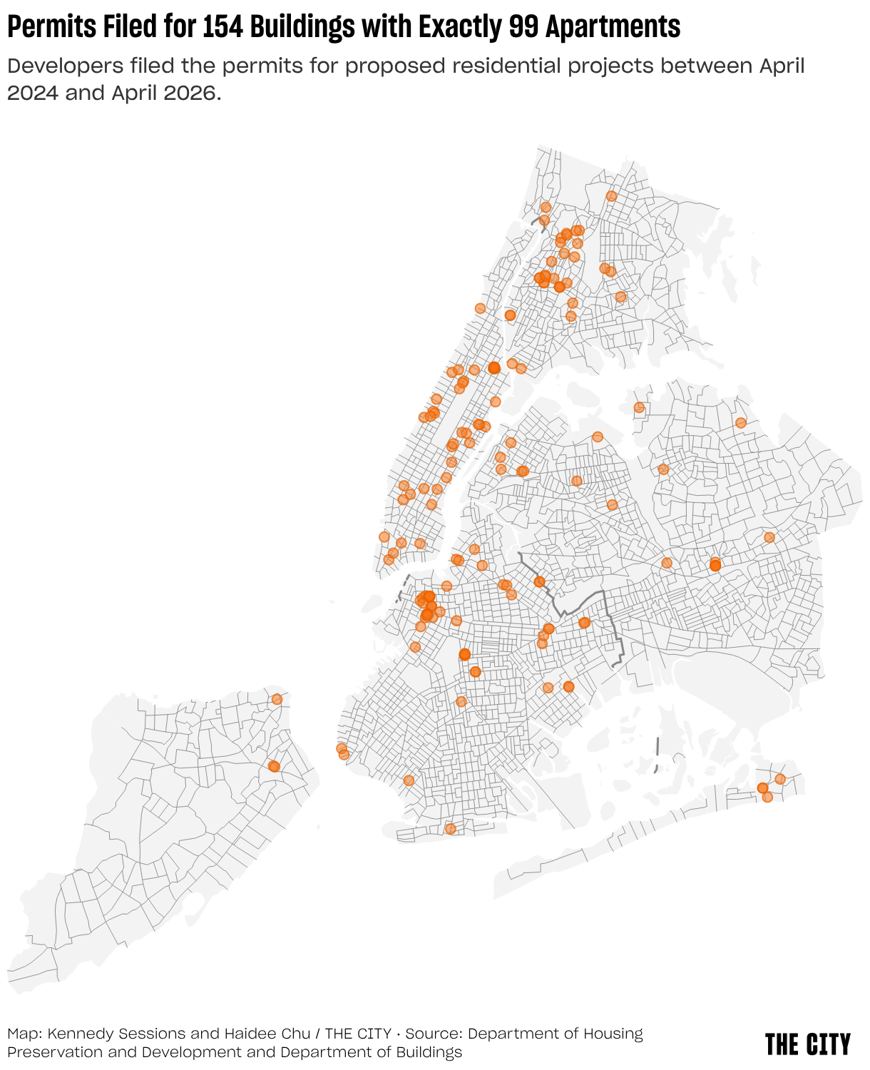 Developers filed the permits for proposed residential projects between April 2024 and April 2026.