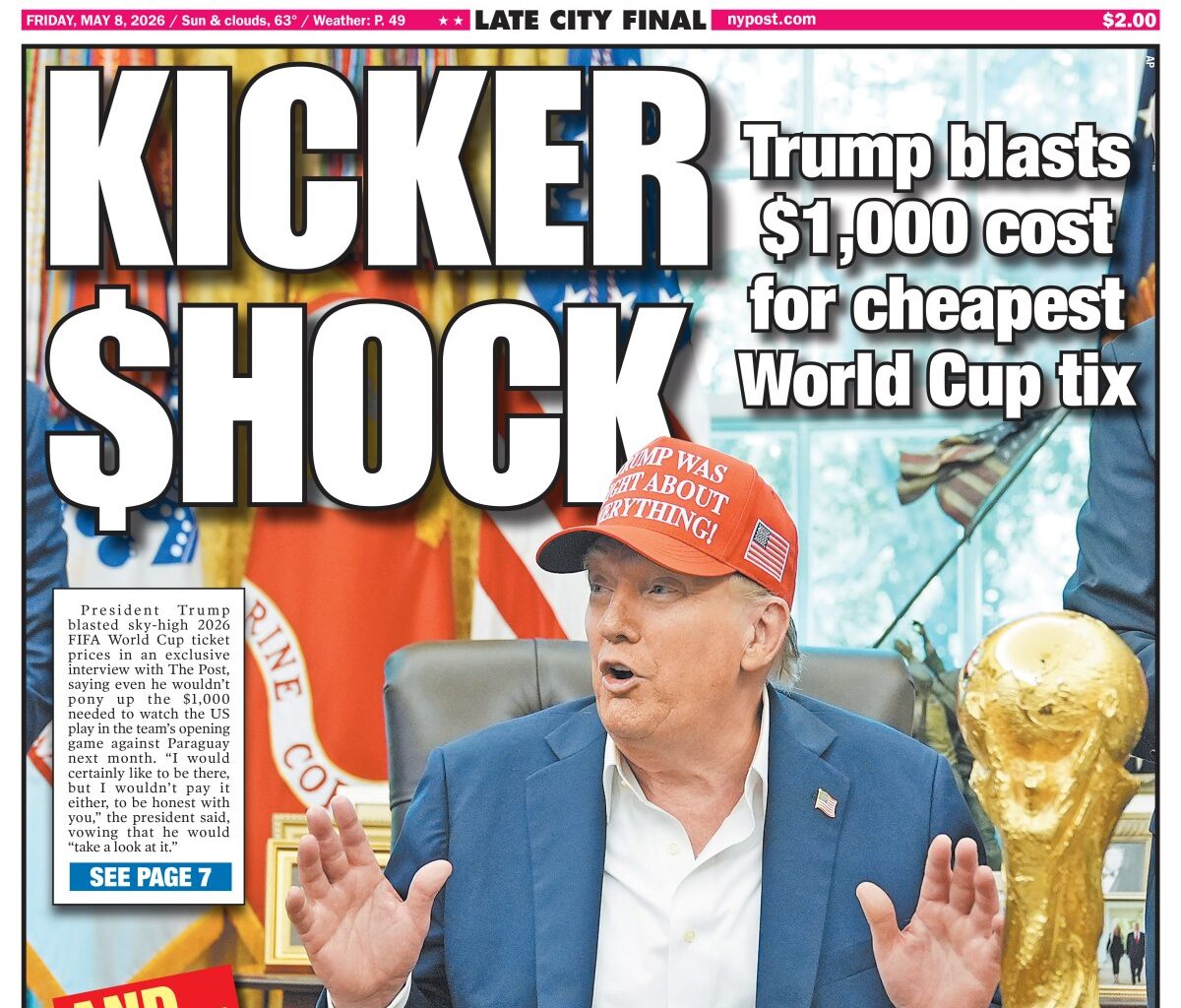 New York Post Cover for May 8, 2026